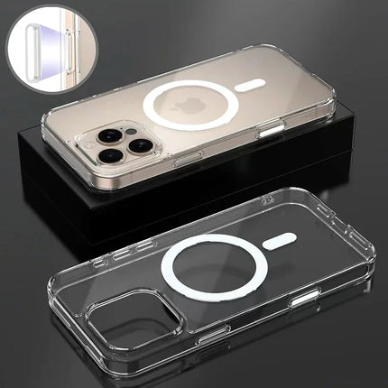 Luxury Camera Control Photo Button Magsafe Phone Case For iPhone 16 Pro Max 16 Plus Magnetic Wireless Charge Clear Cases Cover