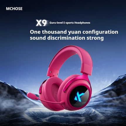 Newly Upgraded MCHOSE X9 Over-Ear Gaming Headset with Four-Mode Connectivity Long Battery Life for Gaming and Entertainment