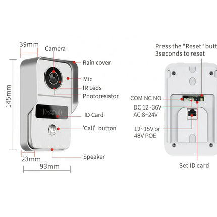 Visual Video Doorbell 2.4G WiFi Tuya Smart Home Outdoor Wireless Intelligent Intercom Night Vision Camera Waterproof Ring Bell