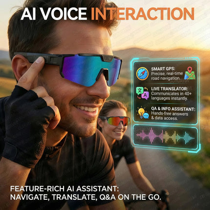 2026 Upgrade Smart Glasses with 8MP Photo&Video Camera AI Assistant Recognition Translation EIS Bluetooth Audio Sunglasses Men