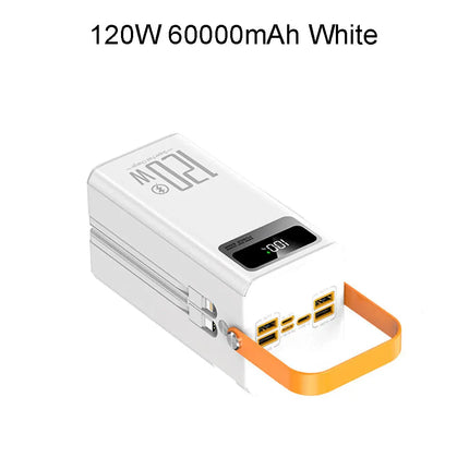 120W Fast Charging Power Station 60000mAh, Portable Large Capacity Power Bank Emergency Charger for Camping Home Use