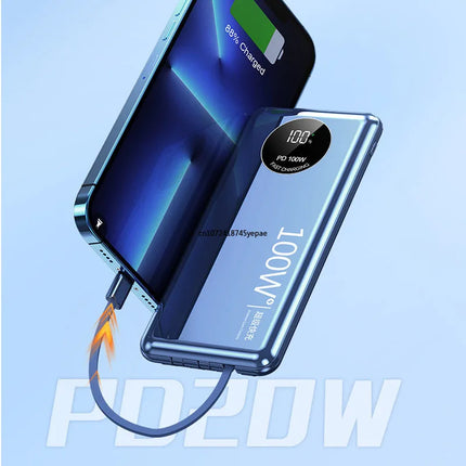 100W Super Fast Charging Power Bank 20000mAh Portable External Battery Charger Powerbank for iPhone 15 14 13 Pro Xiaomi Huawei