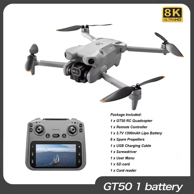 2026 New Gift Upgrated GT50PRO Professional Drone with 8K Dual Camera Video Drone Quadcopter 360° Intelligent Obstacle Avoidance