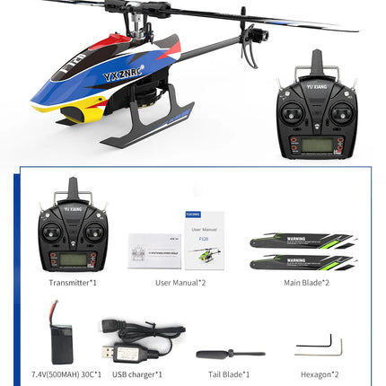 YuXiang F120 6 Channel 3D Stunt RC Helicopter Brushless Direct Drive RC Drone Hobby Aircraft