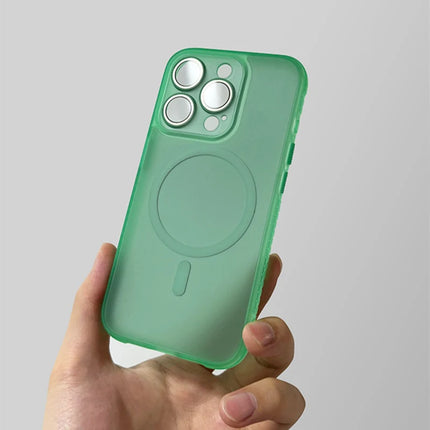Frosted Translucent for MagSafe Phone Case for iPhone 14 16 Pro Max 15 Pro 13 11 12 Trendy Wireless Charging Shockproof Cover
