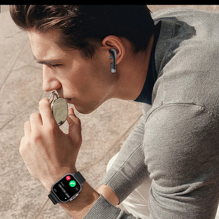 2-in-1 TWS Earbuds Smartwatch with BT Calling, Heart Rate Monitor, Sport Fitness Tracker, Wireless Headphones Watch