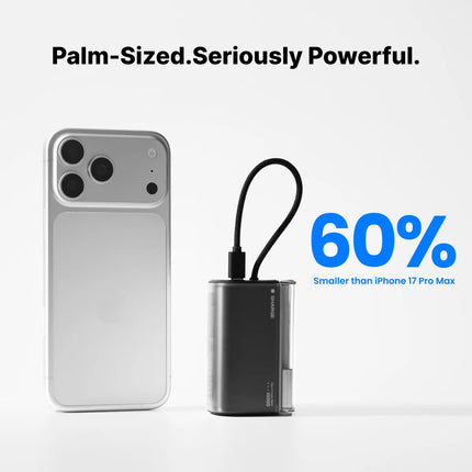 SHARGE Flow 3 10000mAh Power Bank PD 45W Portable Power Bank 10K Portable Charger Built-In USB-C Cable for iPhone 17 Pro