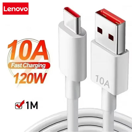 Lenovo 120W 500000mAh Power Bank Large Capacity 4 In1 Cables Intelligent Digital Display Light Portable Powerbank For iPhone New