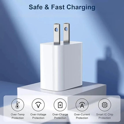 1-3Set 20W US USB C Port Fast Charger For iPhone 14 13 12 11 Pro Max Plus XR Xs 7 8 3.3 Ft USB C Fast Charging Cable Accessories