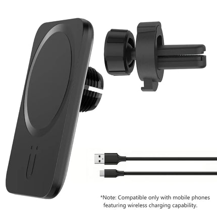 Mini Magnetic Wireless Charger Car Air Outlet Phone Holder Stand For Magsafe iPhone 16/15/14/13/12 Pro Max Car Fast Charging Pad