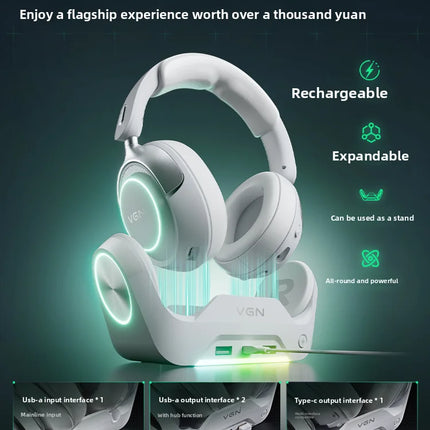 VGN ZhouTing Pro Max Wireless Headphones Dual Core Dsp Noise Reduction HiFi 7.1 FPS E-sports Gaming Headset with Mic Accessories