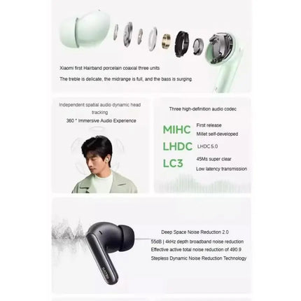 Redmi Buds 6 pro Wireless Bluetooth Earbuds Deep Noise Cancellation Sports In-Ear Headset with Microphone for Running