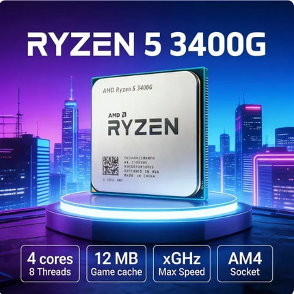 Dual Use Gaming Office AMD R5 3400G 4 Core 8 Thread 3.7GHz Turbo 4.2GHz Built in Vega 11 Save Discrete GPU Cost