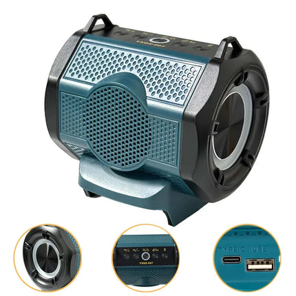 Bluetooth Speaker for Makita 18V Battery,Wireless Speaker with HD Sound TWS Pairing, for Party Outdoor Jobsites(No Battery)