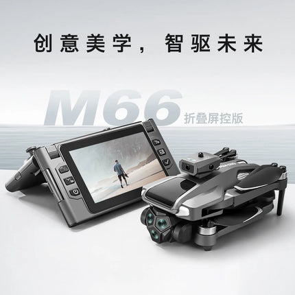 M66 Triple Battery Brushless Drone - Screen Remote Gesture Control Zoom Photography Smart Obstacle Avoidance New Model