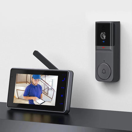 M16A Wireless Video Doorbell 4.3inch Waterproof 1080P 2.4G Video Camera IPS Screen Infrared Night Vision Doorbell