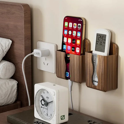 Adhesive Phone Charger Case and Remote Holder for Wall, Bathroom Organizer